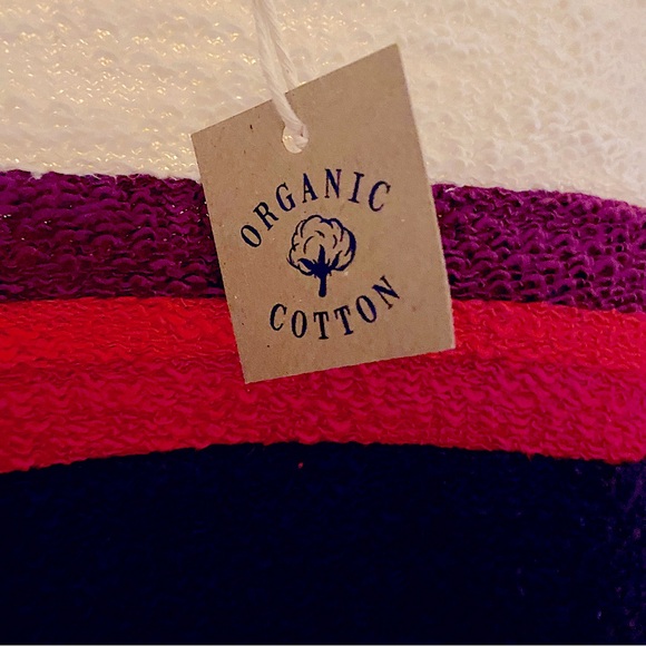 Faherty Vista cream stripe pullover Crewneck cotton looped sweater XS NWT - Picture 11 of 13